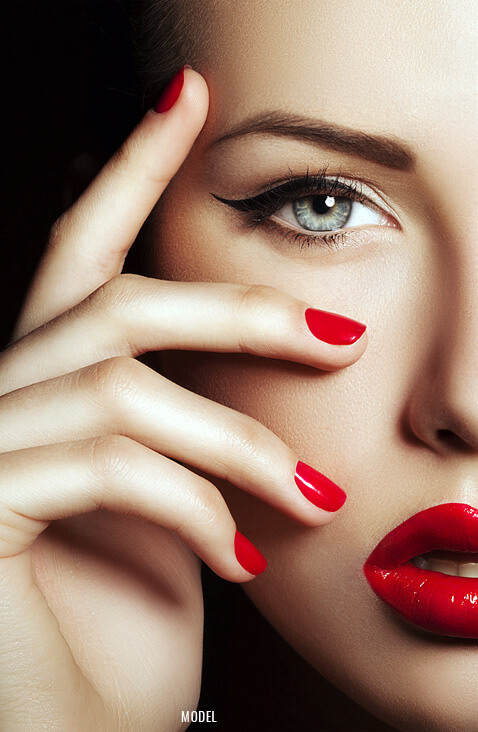 Closeup portrait of a beautiful young woman stock image