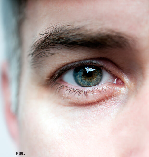 Close up view of a man eye stock image